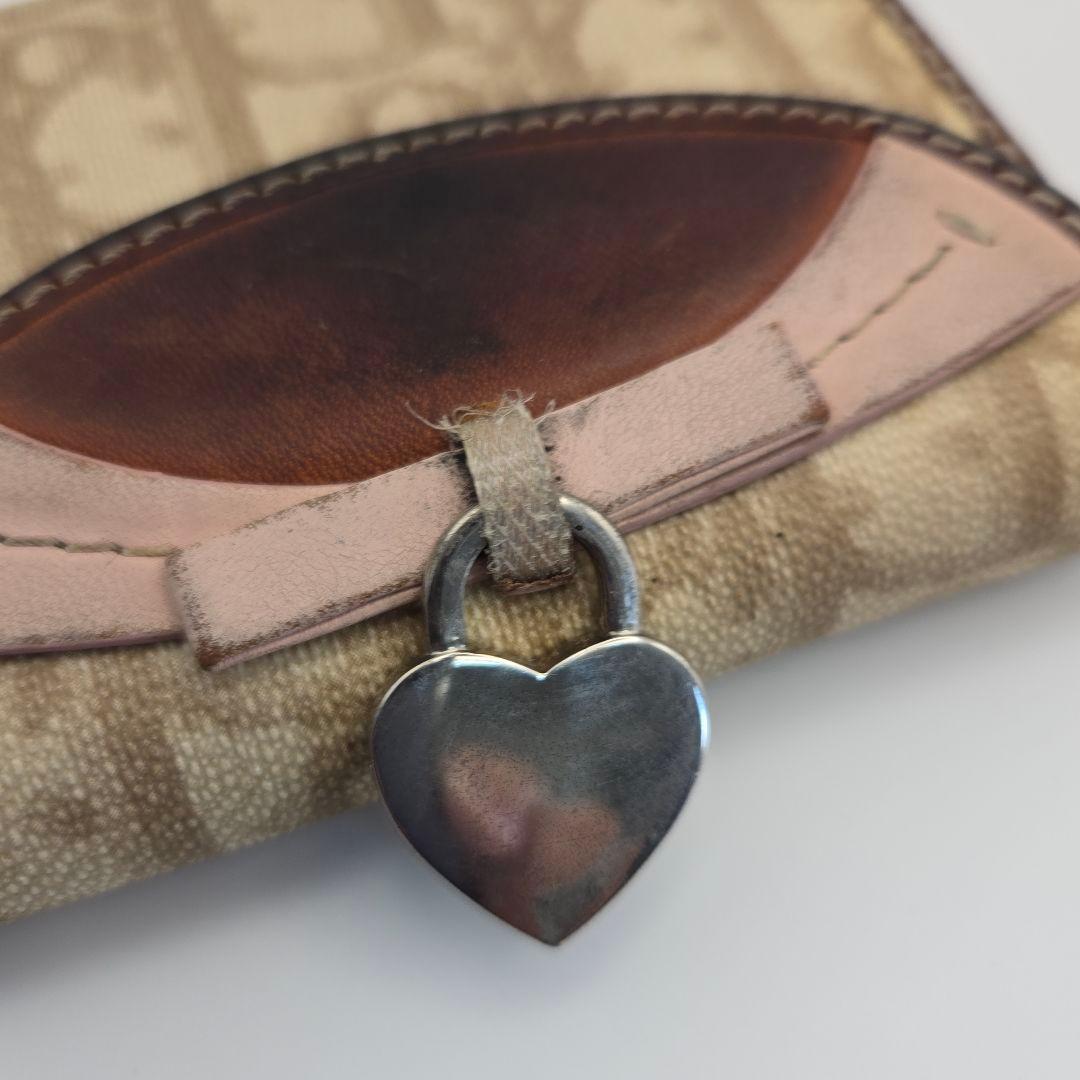 【美品】Dior 折り財布　トロッター　ハート　ロゴ金具　入手困難　レア　希少