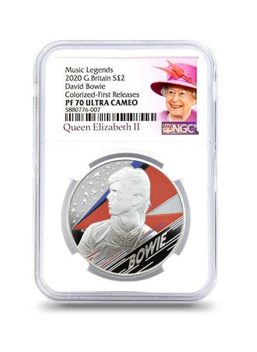 【超最高鑑定】2020年 デヴィッド ボウイ 銀貨 デビッド  イギリス