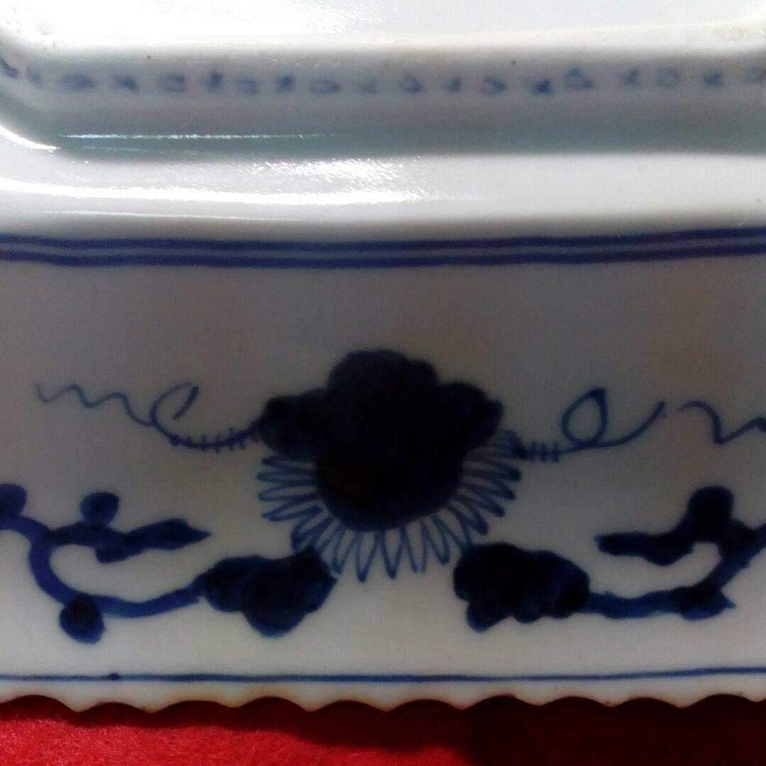 稀少レア祥端製アンティーク古陶磁器四方変形長方皿当時物２３✕１９．５サイズ美品