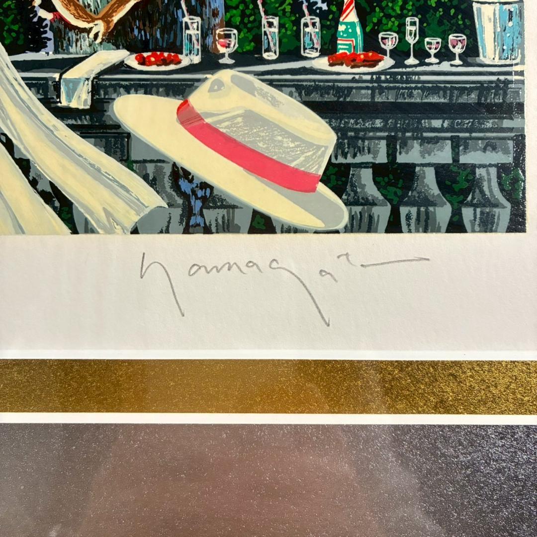 美品 ヒロ・ヤマガタ「イブニングパーティー」シルクスクリーン 大作 直筆サイン入