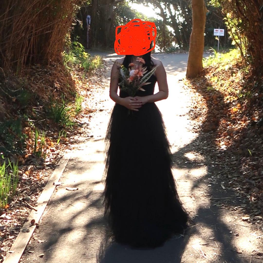 ウェディングドレス 黒・造花ブーケセット┃ロケーション撮影┃前撮りセット