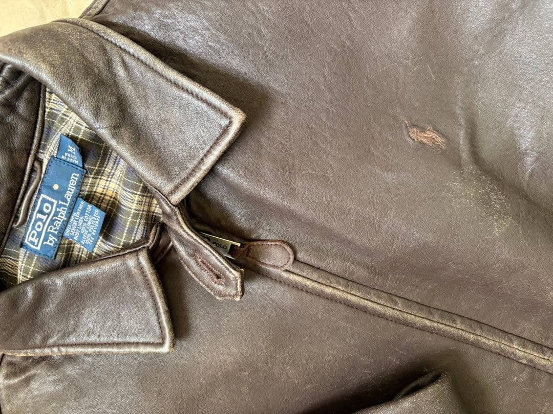 Poloレザージャケット　ブラウン