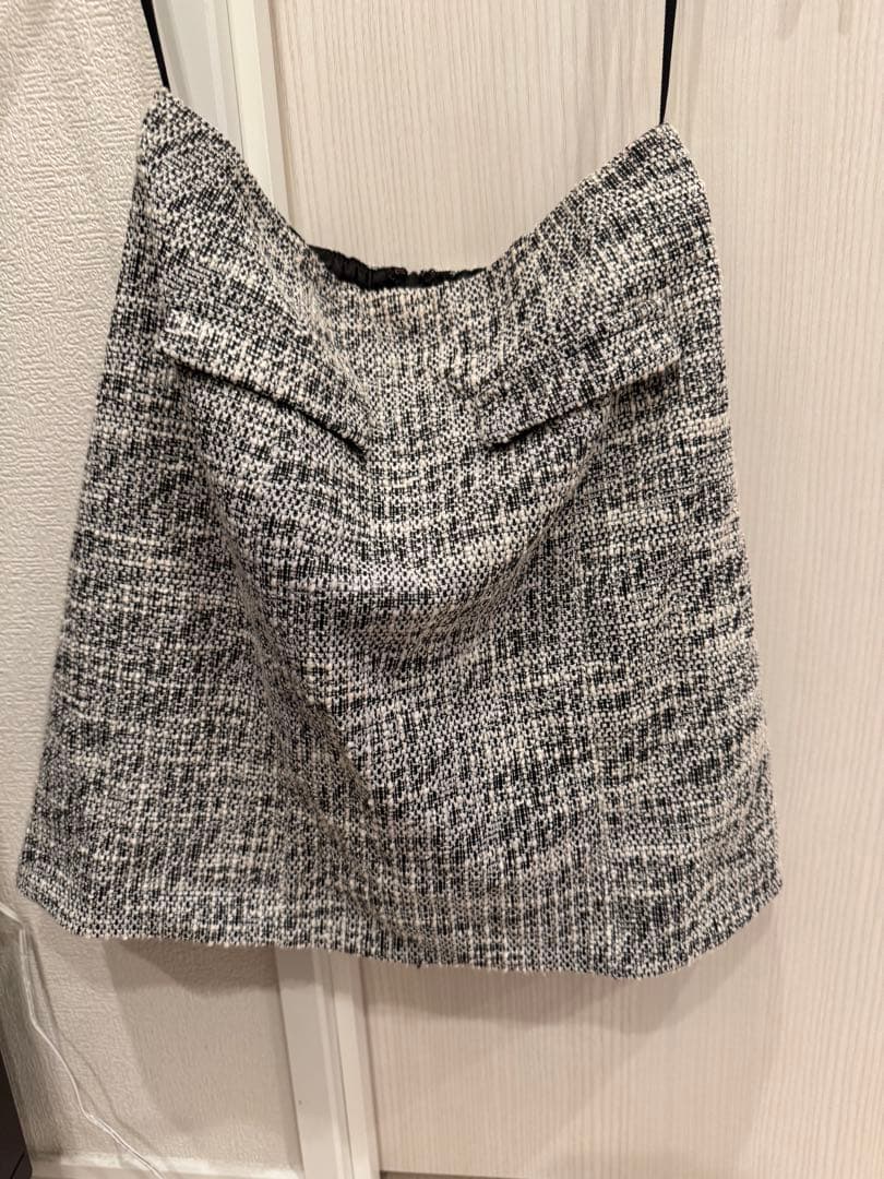 【ぴよ子】ニットツイードオフショルセットアップタイトミニドレス