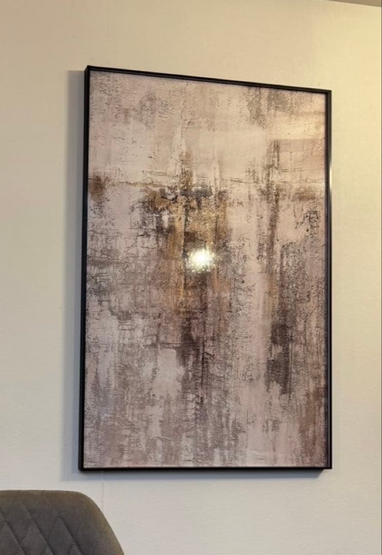 訳あり※特大抽象画 120*80cm ベージュとブラウン大きい　おしゃれ　モダン