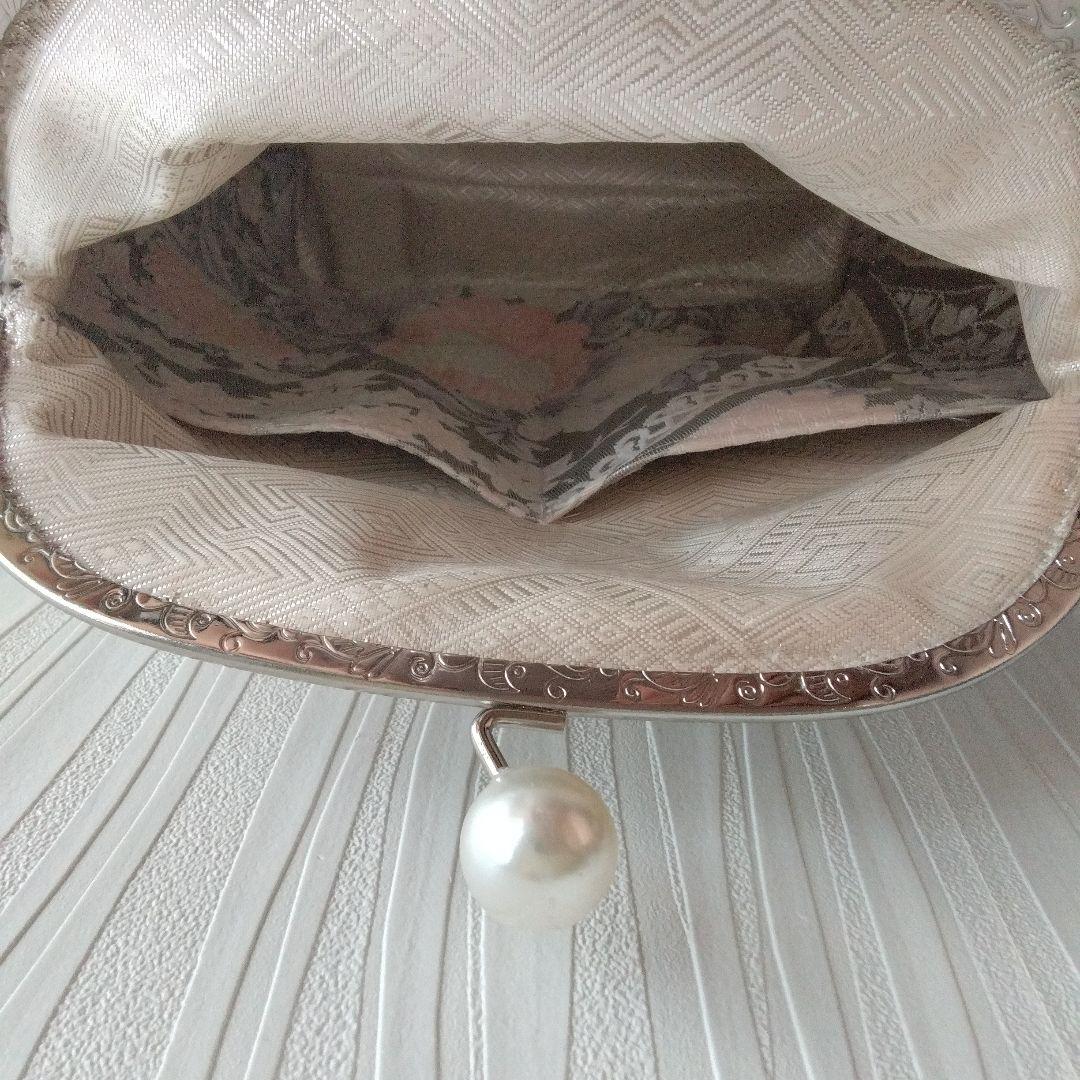ハクちゃん様オーダー専用ページ　がま口バッグ(正絹袋帯リメイク)プラチナ箔