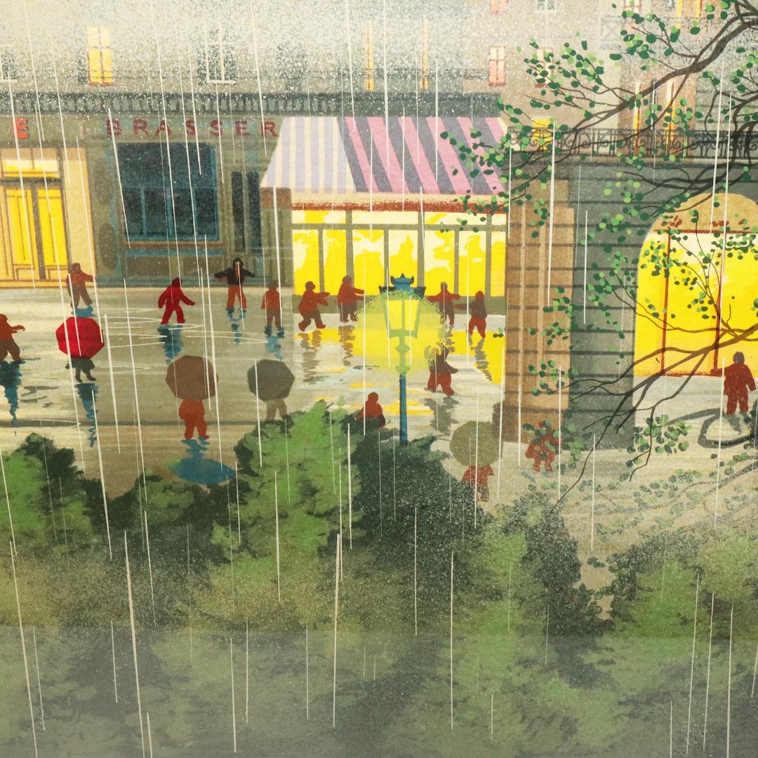 ヒロヤマガタ 「レインドロップス」 シルクスクリーン