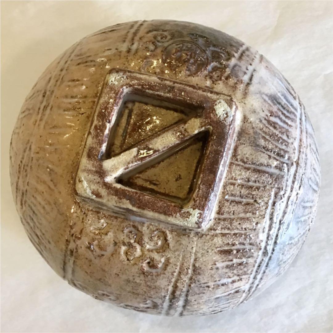 【茶道具】萩焼 俵茶碗 大野瑞峰 筆洗型