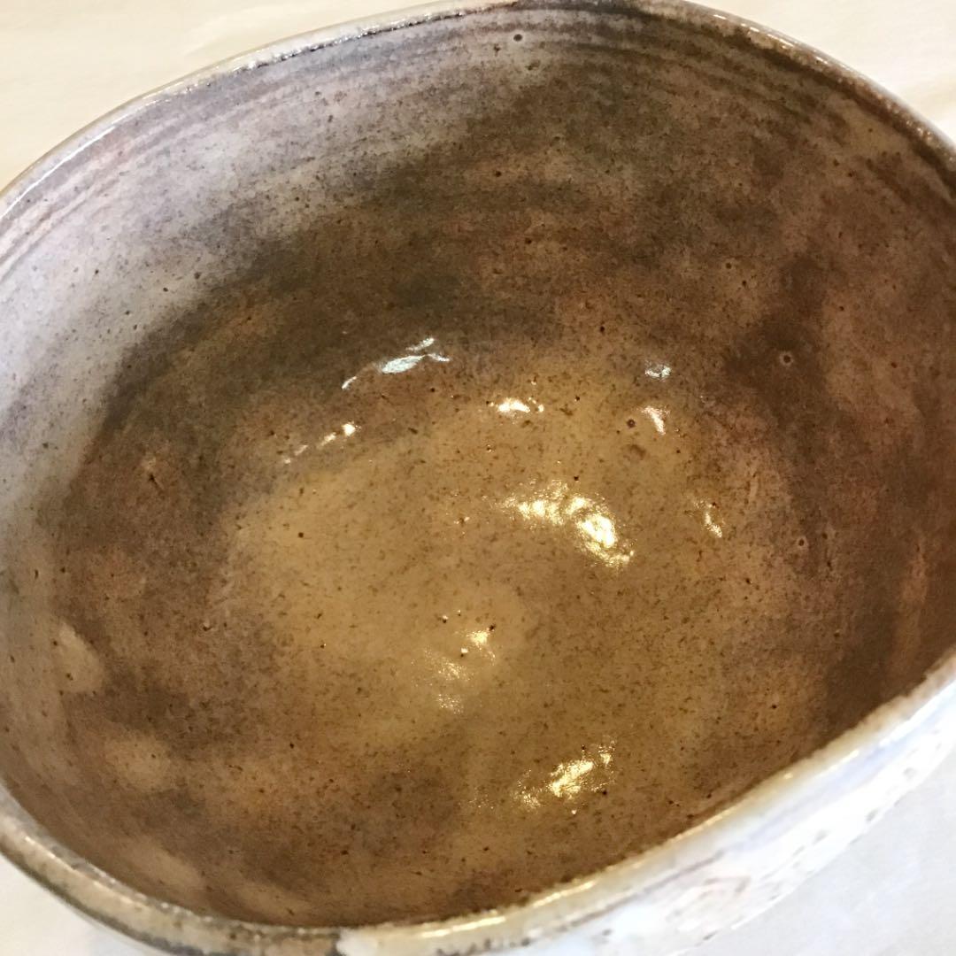 【茶道具】萩焼 俵茶碗 大野瑞峰 筆洗型