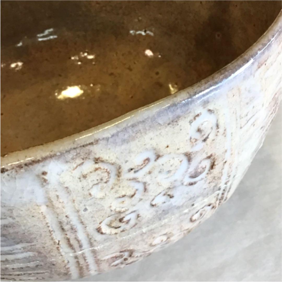 【茶道具】萩焼 俵茶碗 大野瑞峰 筆洗型