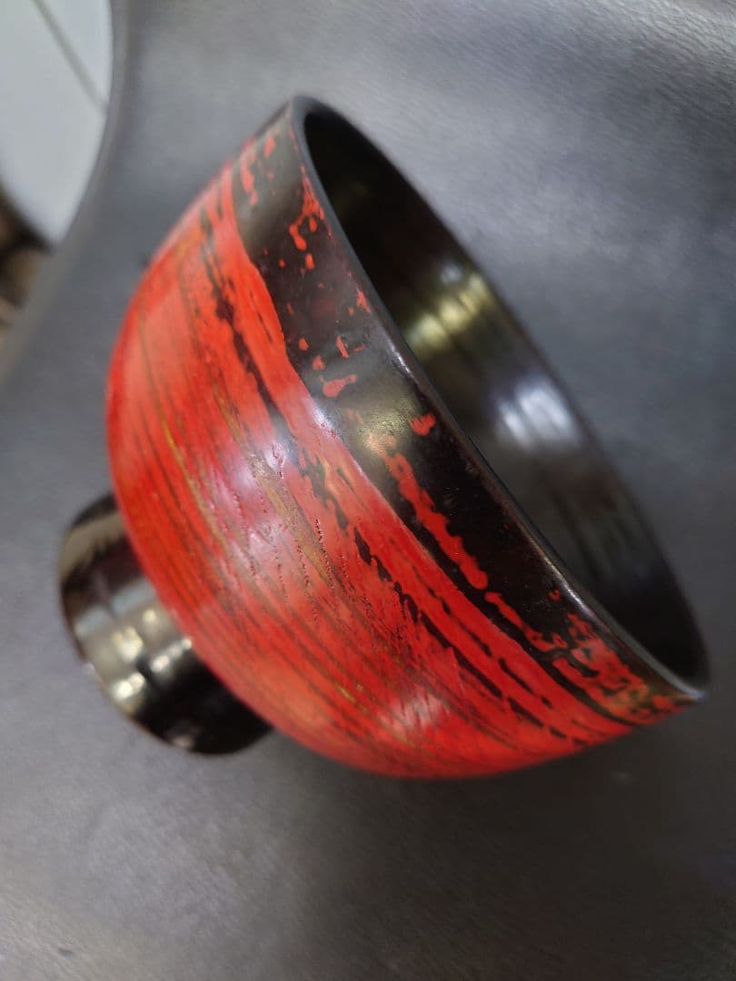 角偉三郎作　外根来塗合鹿椀