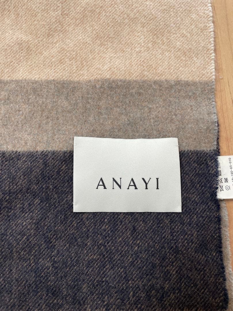 ANAYI カシミヤ100% チェック柄マフラー