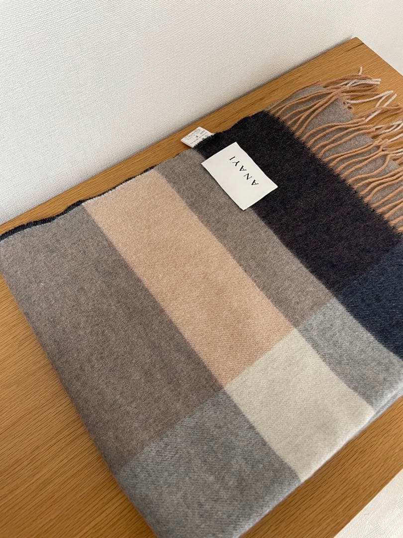 ANAYI カシミヤ100% チェック柄マフラー