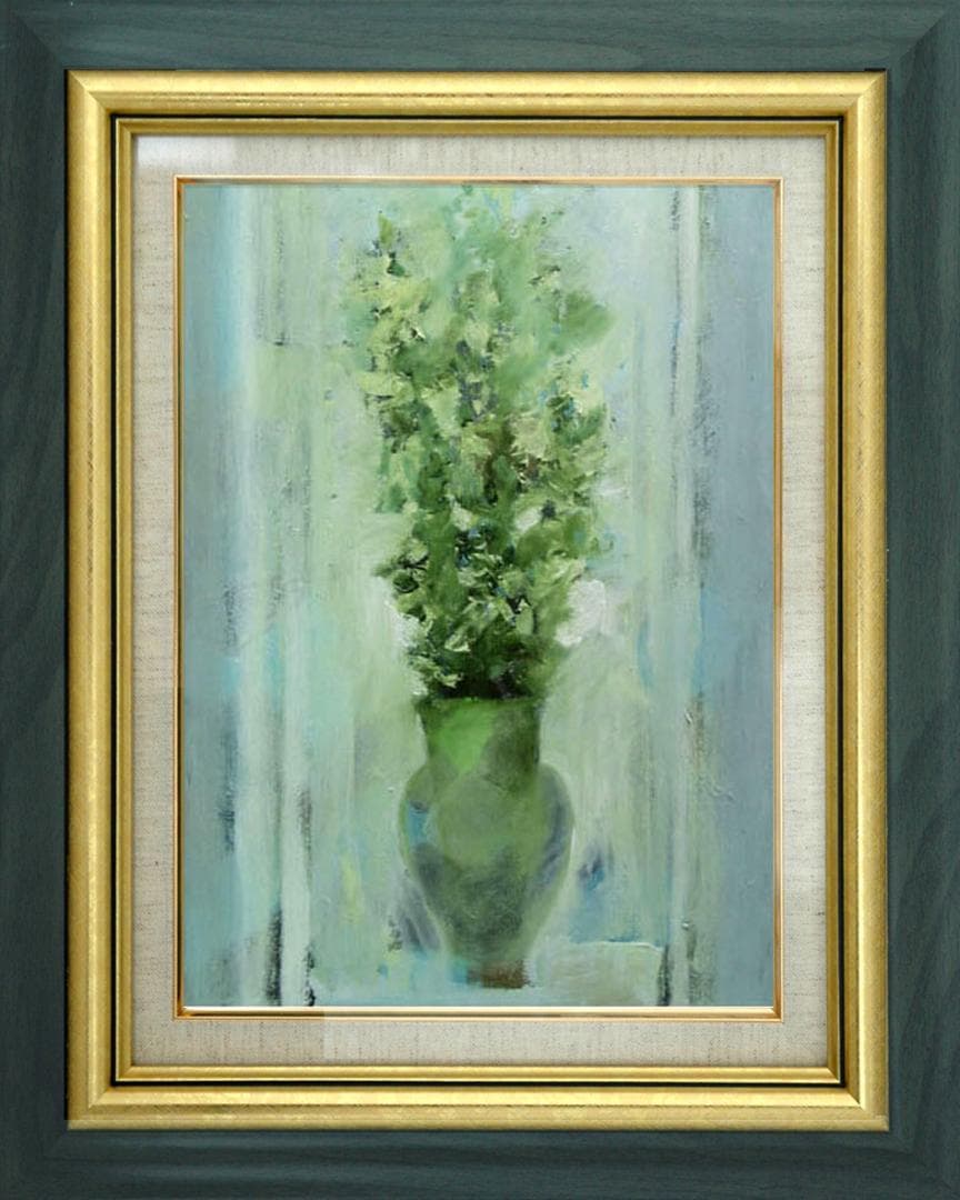 油絵 菅家令子 絵 絵画 インテリア 額付(黒) uF6-111702 花