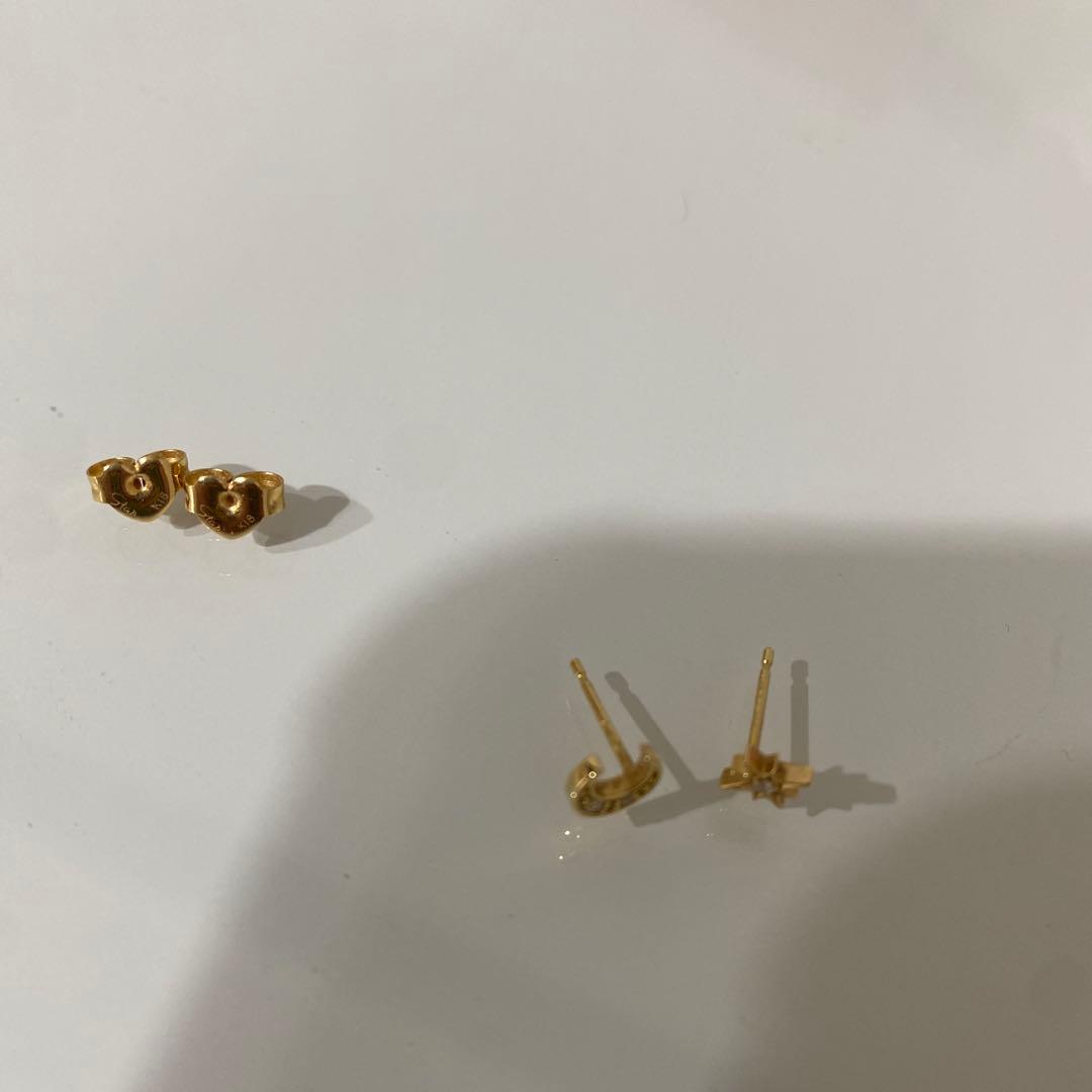 STAR JEWELRY ピアス(両耳) STAR & MOON K18