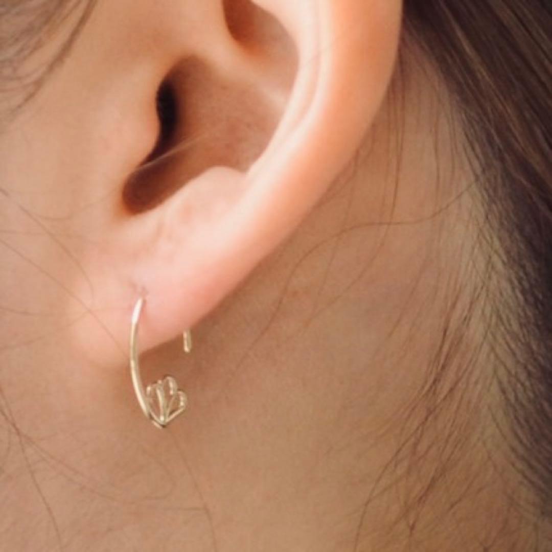 ☆未使用☆sowi K10YG フェザーフープピアス