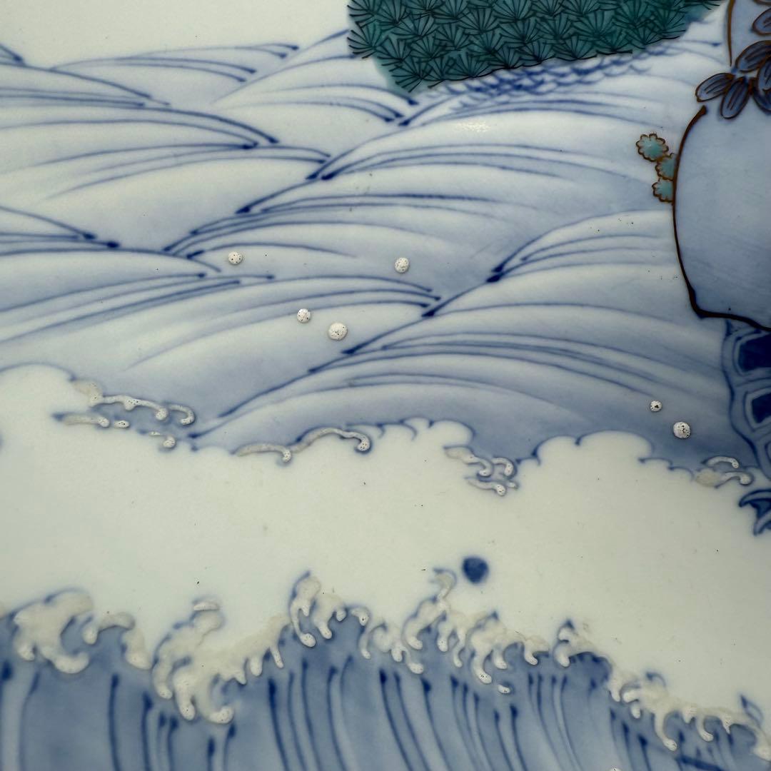 明治〜大正期　幻の窯　蔵春亭久富製磁所　染錦鶴亀文大鉢　超絶細密絵付　博物館級