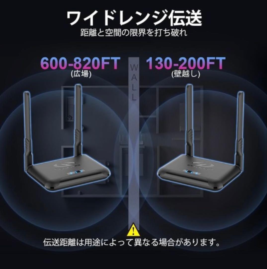 ワイヤレスHDMI 送信機　受信機　4K 9つのWi-Fiバンド
