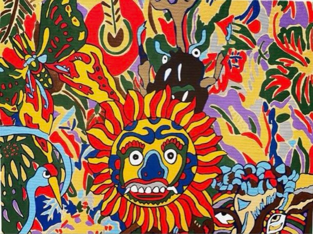 ジミー大西「サークル」F8号　手描き油彩