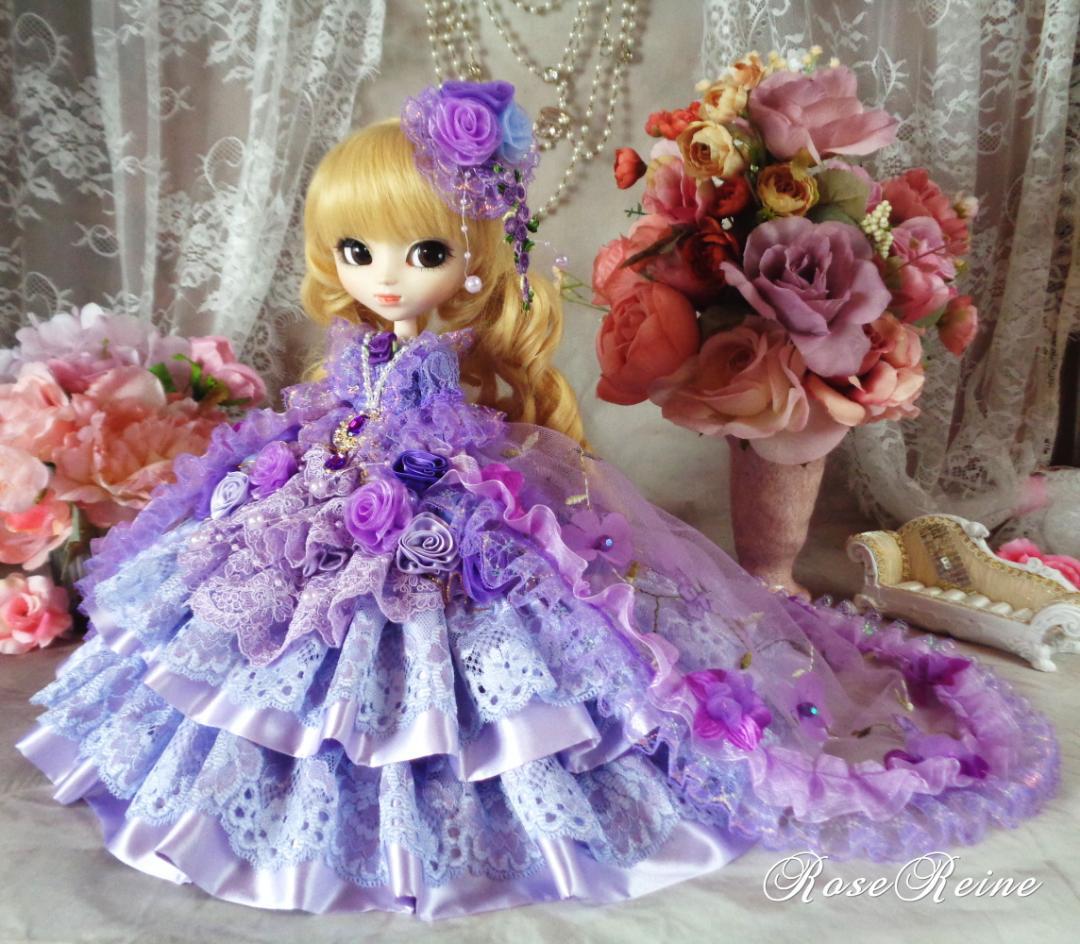 K様ご予約品 アンネローゼ王妃 パープルグラデーションボリュームフリルドレス