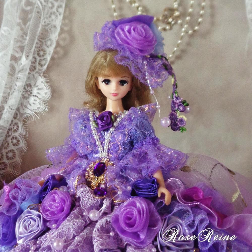 K様ご予約品 アンネローゼ王妃 パープルグラデーションボリュームフリルドレス