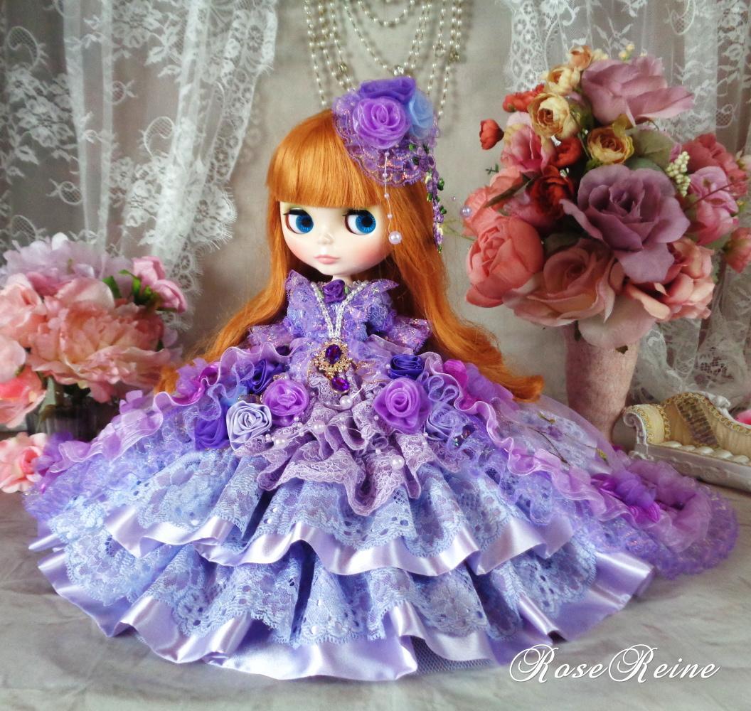 K様ご予約品 アンネローゼ王妃 パープルグラデーションボリュームフリルドレス