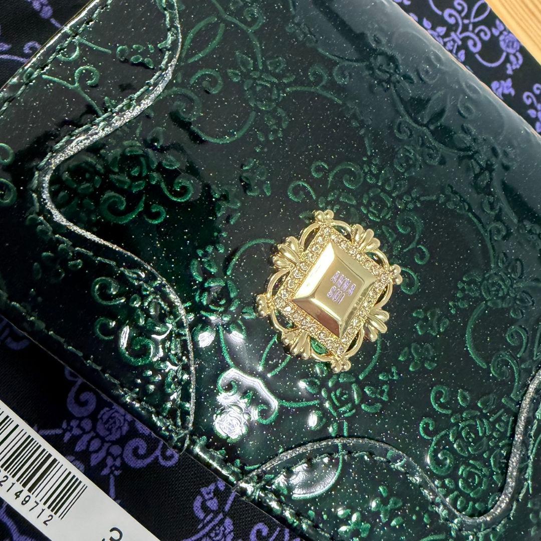最安値✨【新品】 アナスイ ルーミー 折り財布 グリーン ミニウォレット①