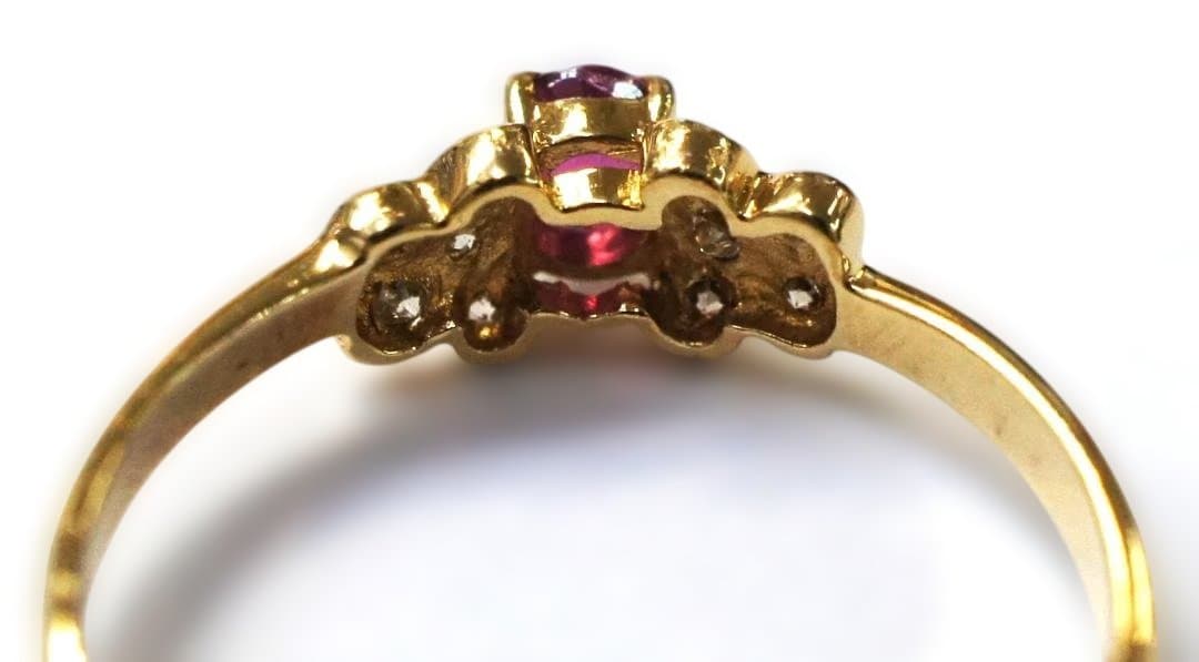 K18 ルビー ダイヤモンド リング サイズ10.5号