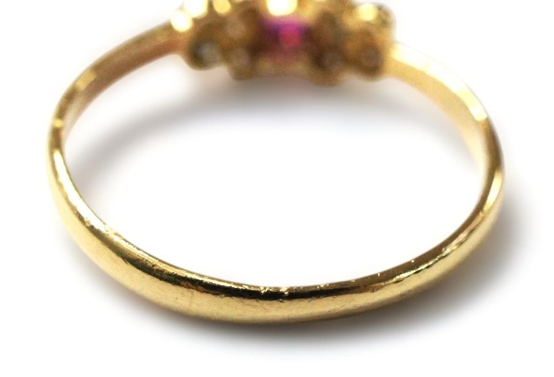 K18 ルビー ダイヤモンド リング サイズ10.5号