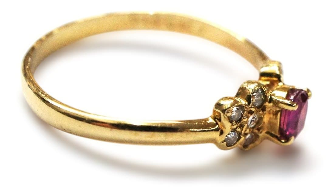K18 ルビー ダイヤモンド リング サイズ10.5号