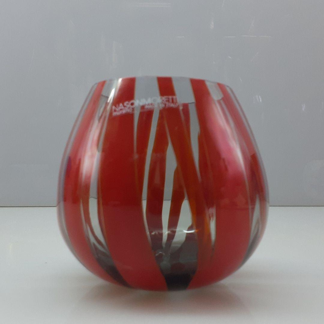 MURANO NASON MORETTI レッド ライン グラス