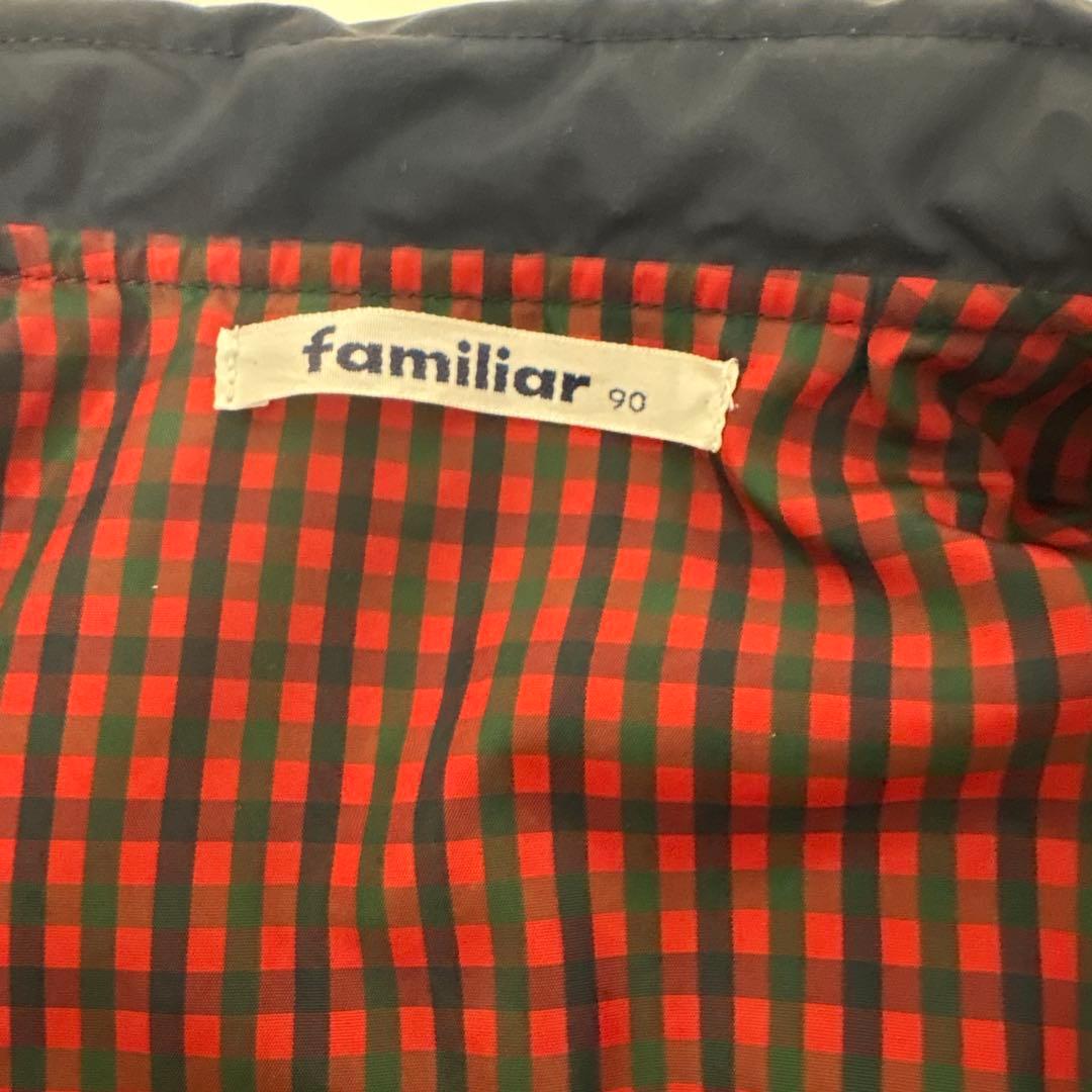 familiar チェック柄　ショートコート　90