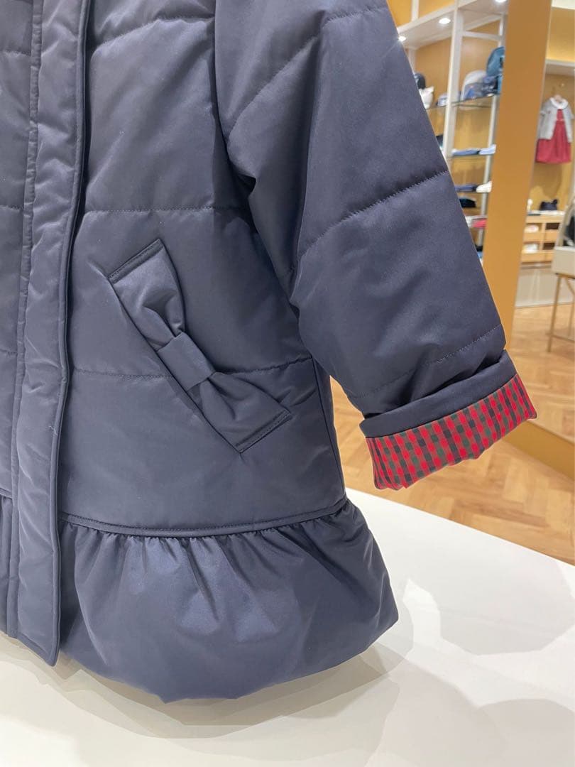 familiar チェック柄　ショートコート　90