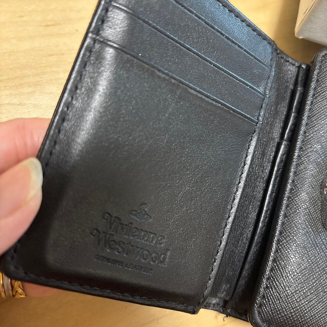 ヴィヴィアンウエストウッド がま口 2つ折り 財布 オーブ 黒　箱あり