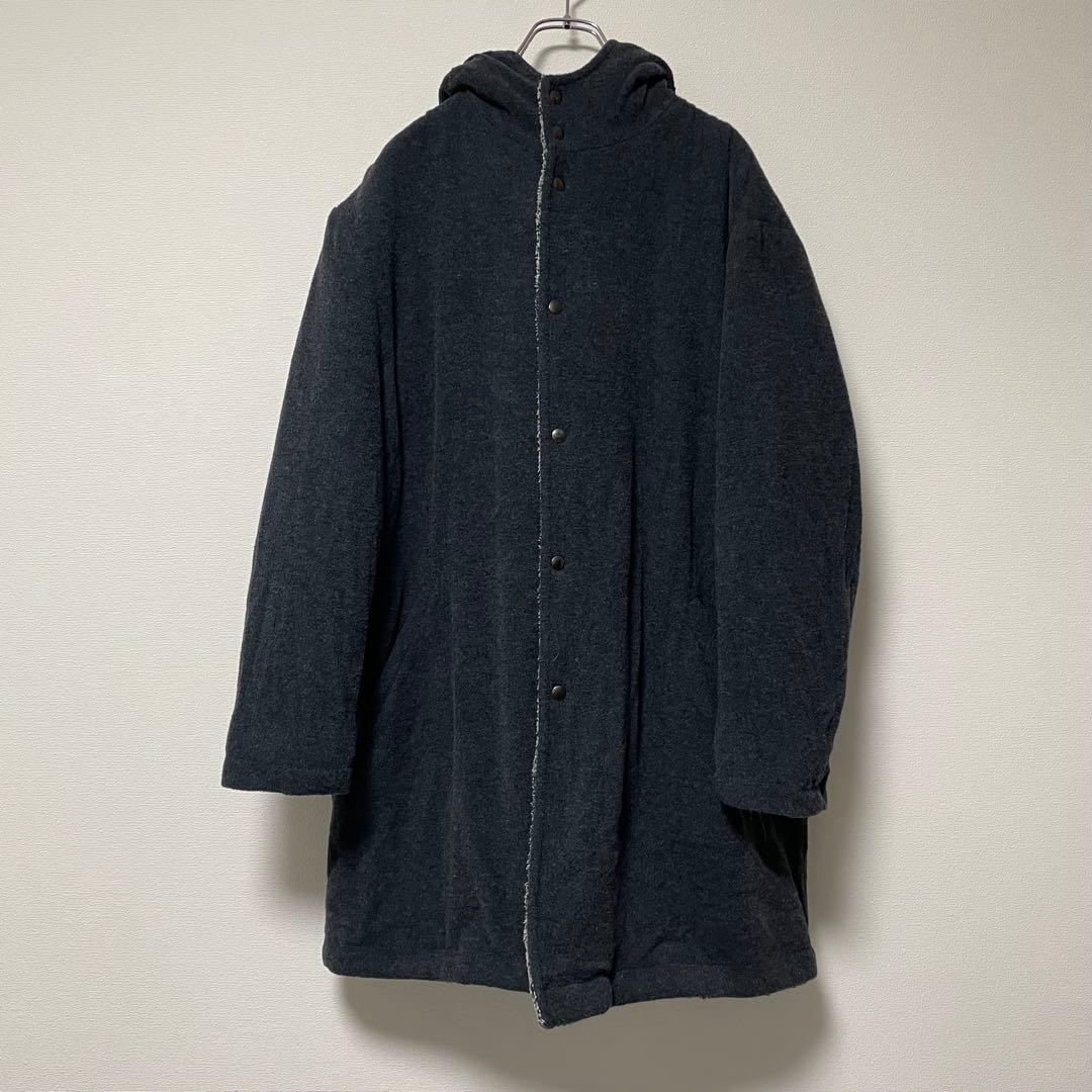 ジョルジオアルマーニ ウールコート フード付き イタリア製 グレー