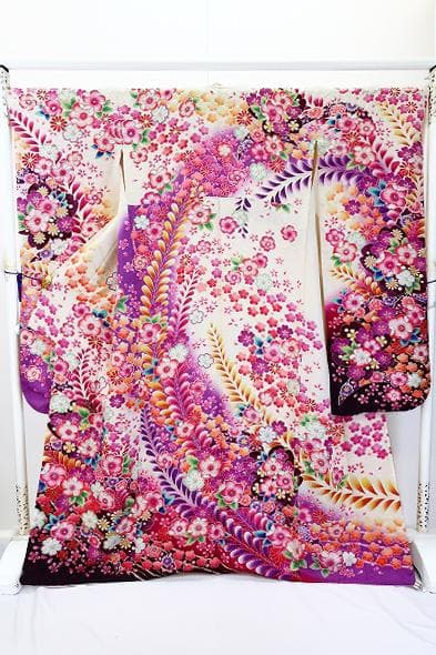 ★専用★振袖 辻が花 オフホワイト 銀通し 身丈165cm お洒落 フォーマル