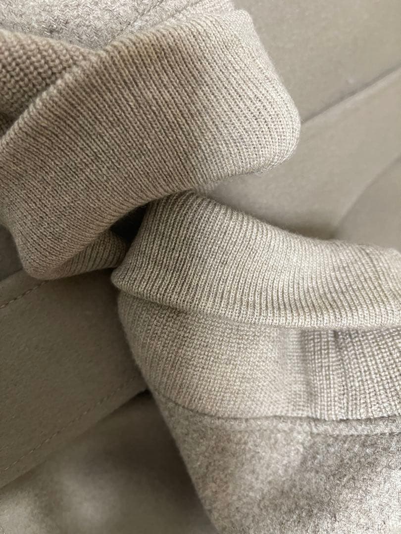 バレンシアガ ベージュ ノーカラー ロングコート M〜Lサイズ感