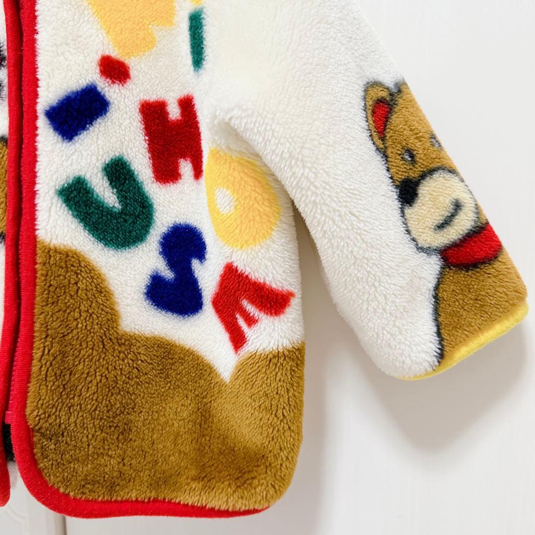 【 美品 】ミキハウス 旧タグ希少 ボアフリース レトロベア アウター 90cm