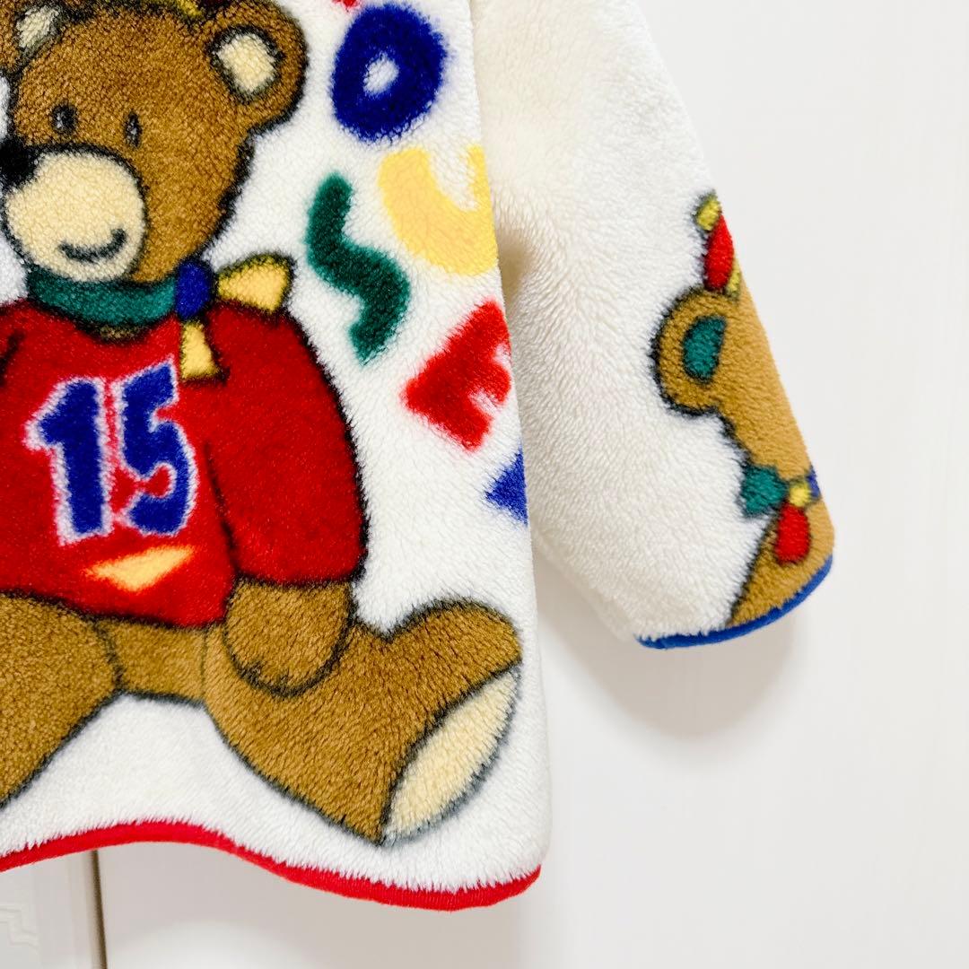 【 美品 】ミキハウス 旧タグ希少 ボアフリース レトロベア アウター 90cm