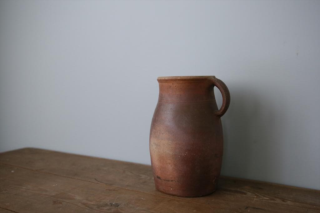 フランスアンティーク陶器ボトル//花瓶/花器/フラワーべース(86-56-1)