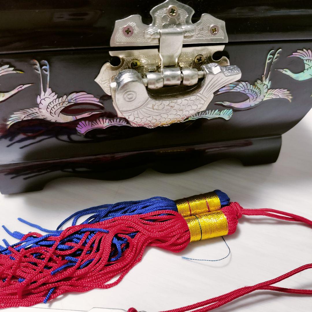 韓国伝統工芸　宝石箱　オルゴール　ジュエリーボックス　玉手箱　南京錠　嫁入り道具