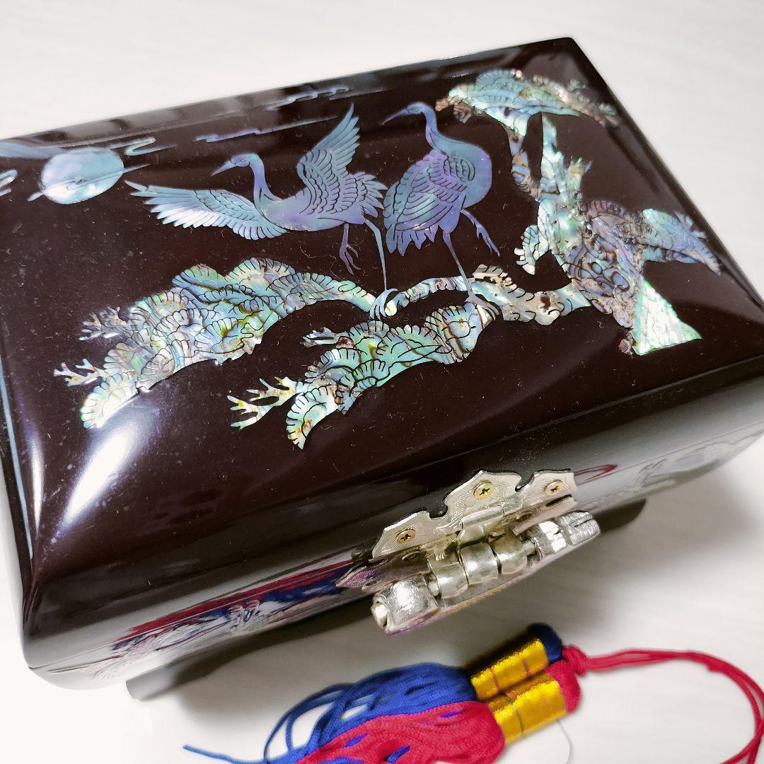 韓国伝統工芸　宝石箱　オルゴール　ジュエリーボックス　玉手箱　南京錠　嫁入り道具