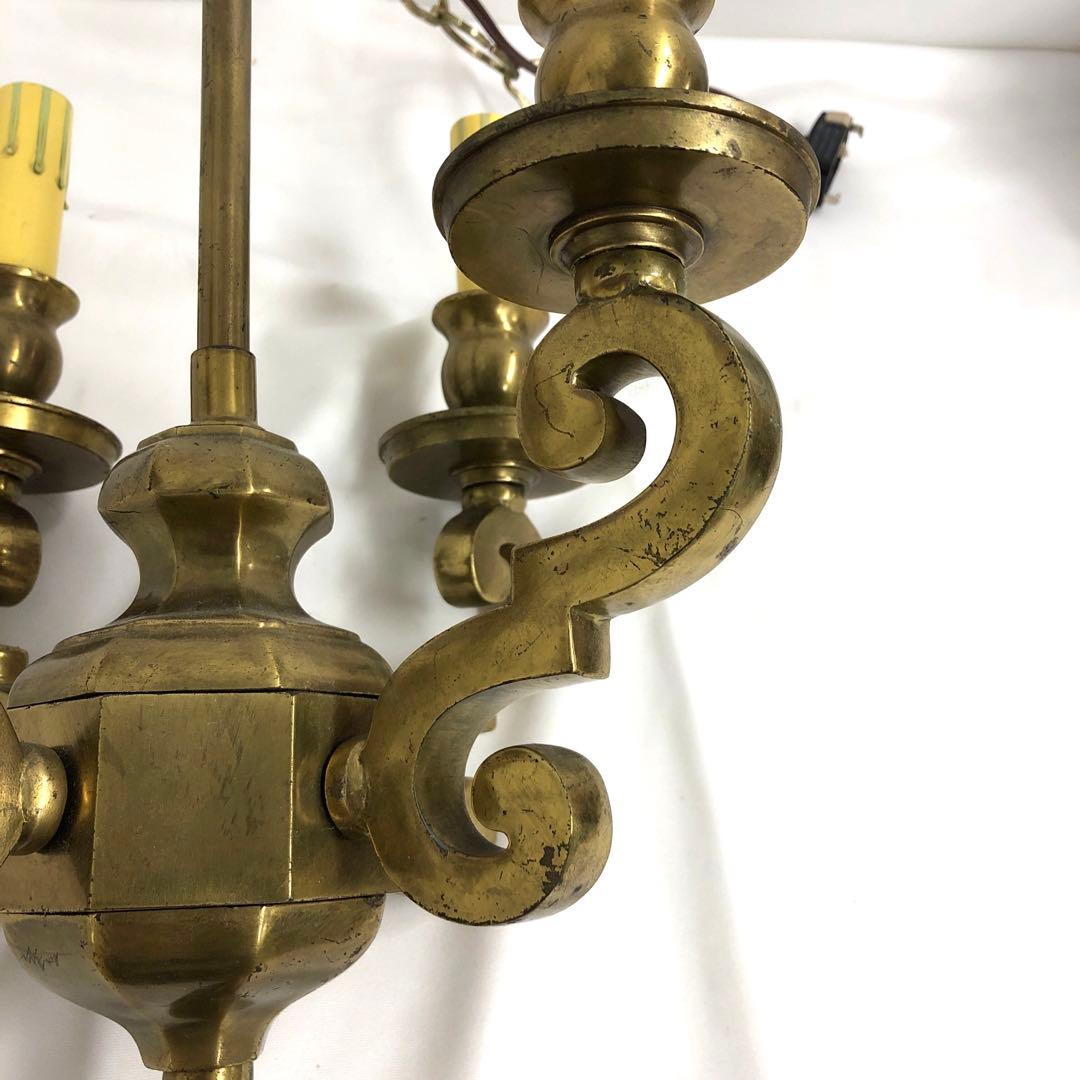 真鍮製　シャンデリア　4灯　アンティーク天井照明
