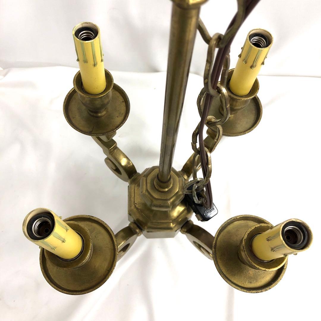 真鍮製　シャンデリア　4灯　アンティーク天井照明