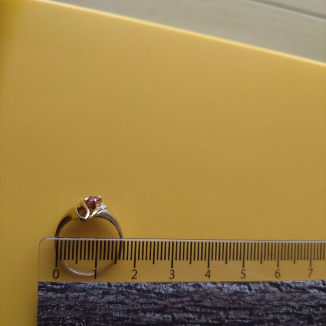 K18 造幣局マーク 750 ルビー ダイヤ リング