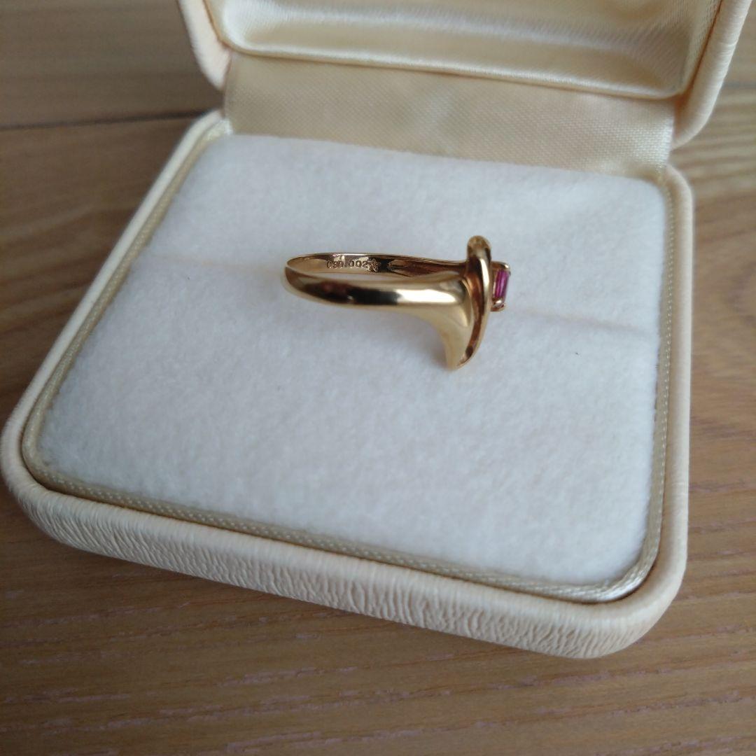 K18 造幣局マーク 750 ルビー ダイヤ リング
