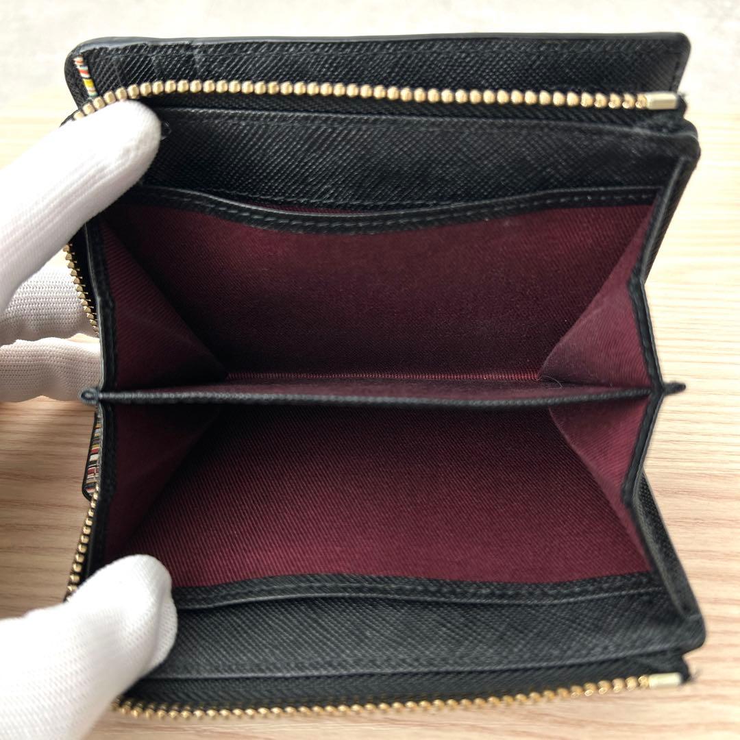 【未使用近✨️】Paul Smith ジップストローグレイン 2つ折り財布 黒