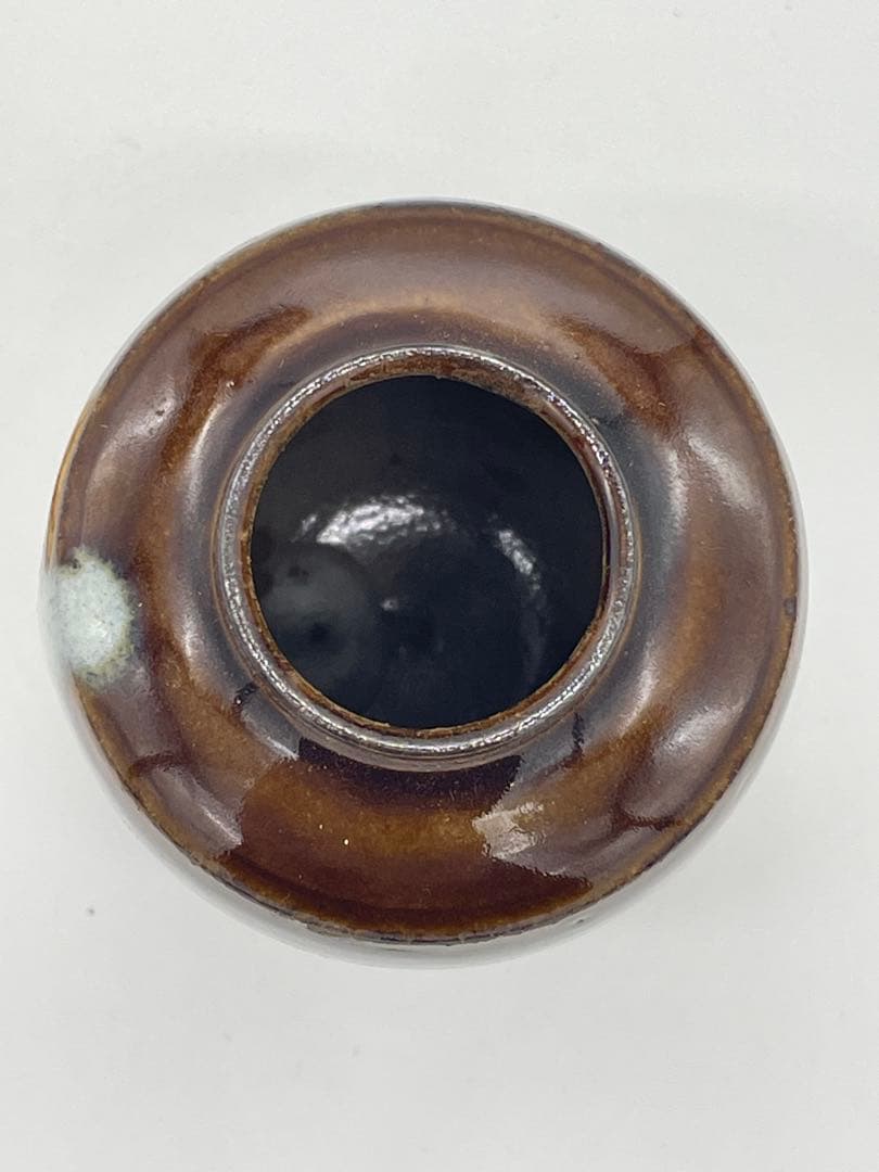 【美品】高取焼 清水茂生 造 茶入 肩衝 煎茶道具 茶道具 共箱 専用袋付き