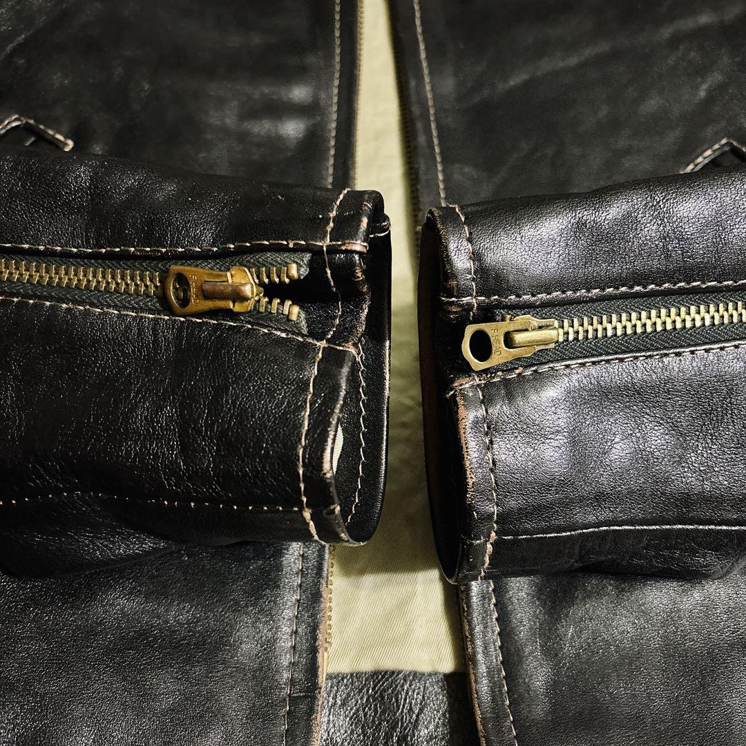 THE FLAT HEAD ホースハイド シングル レザージャケット 黒 38