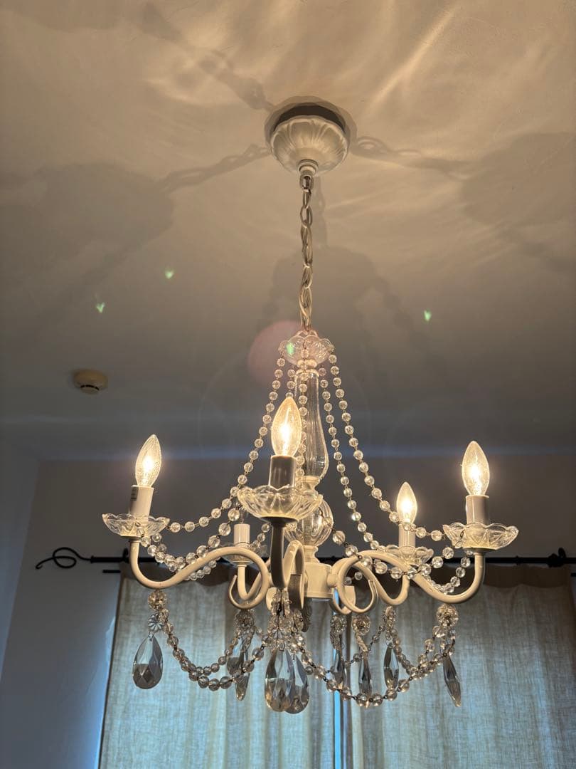 ホワイト 5灯シャンデリア