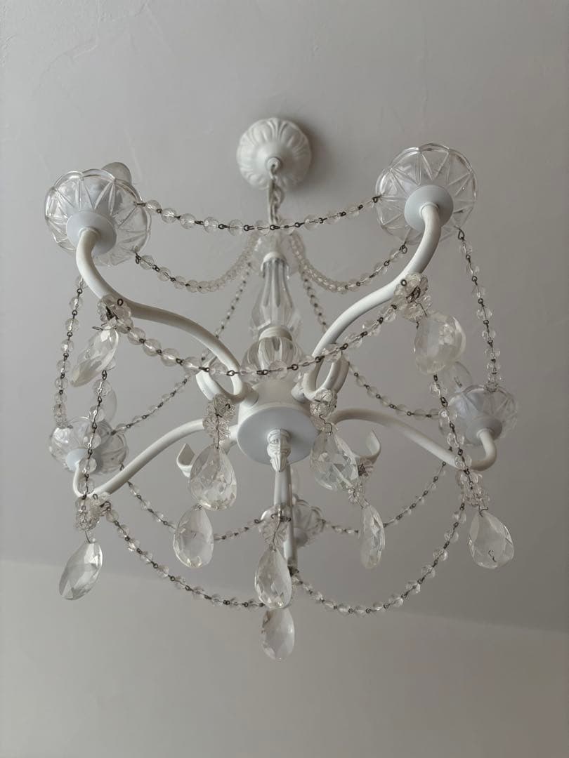 ホワイト 5灯シャンデリア